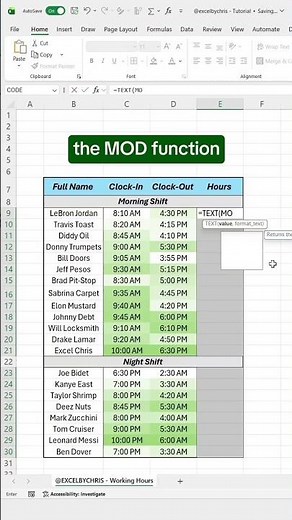 👉 how to calculate working hours in excel using MOD