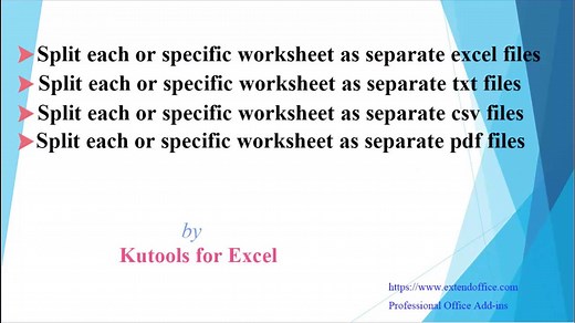 How to split a workbook to separate Excel files in Excel?
