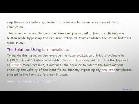 Bypass Form Validation in HTML with Ease: Using formnovalidate Attribute