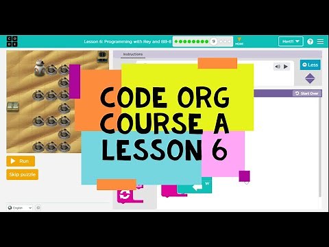Code.org Course A Lesson 6 Programming with Rey and BB-8 - Pre-reader Express Lesson 4