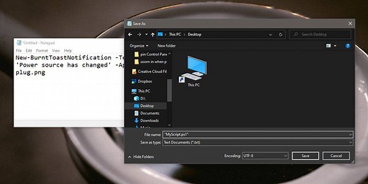 How to create scripts in Notepad on Windows 10