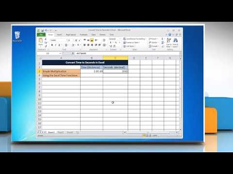How to Convert Time to Seconds in Excel Microsoft® Excel 2010