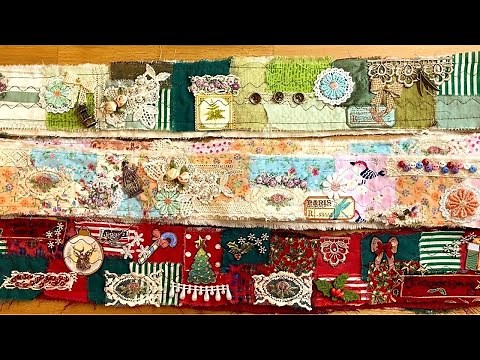 Making Fabric Snippet Rolls the Easy Way! Craft With Me As I make A Christmas Snippet Roll