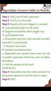 Algorithm to convert infix to postfix #stackindatastructure #infixtopostfix #shortvideo #shortsvideo
