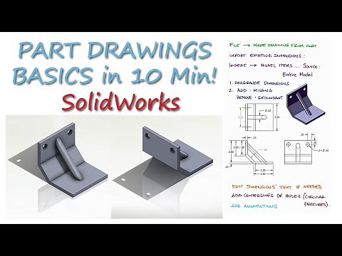 SolidWorks' "Make Drawing from Part" ALL BASICS in 10 Minutes!