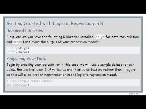 Logistic Regression in R for SNP Analysis