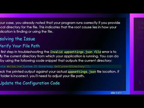 How to Fix the Invalid appsettings.json file Error in Your C# Program