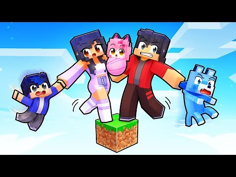 Playing as a FAMILY on ONE BLOCK in Minecraft!