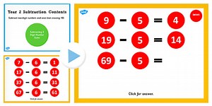 Year 2 Subtracting Two-Digit Numbers and Ones Not Crossing 10 With Number Sums Teaching PowerPoint