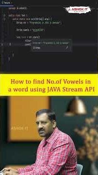 👉 How do you find the number of vowels in a word using Java Stream API | Ashok IT #java #coding