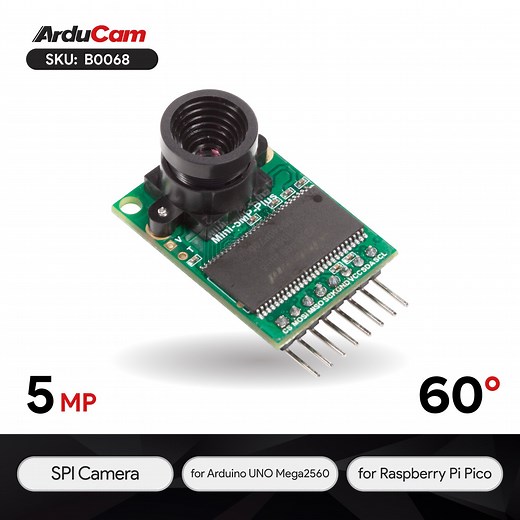 Arducam 5MP Plus OV5642 Mini Module Camera Shield SPI Camera Module for Arduino UNO Mega2560 Board & Raspberry Pi Pico - Arducam