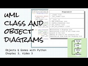 UML Class and object diagrams; Objects & Games with Python Chapter 3 Video 3