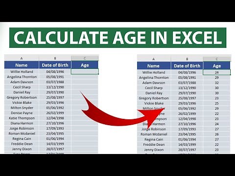 How to Calculate Age in Excel by Using Date of Birth | Count Age in Years, Months and Days in Excel