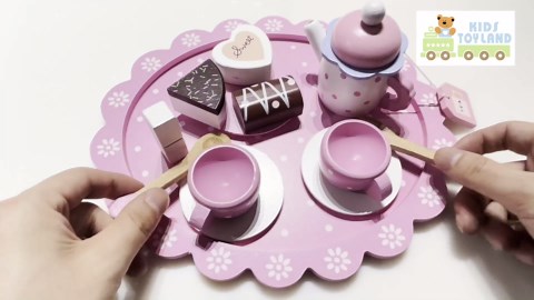 Amazon.com: Wooden Tea Sets for Little Girls, Pretend Play for Toddlers Great Pink Tea Party Set for 3, 4, 5 Year Old Girls and Boys : Toys & Games