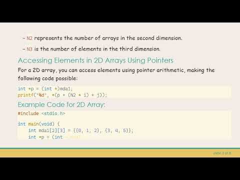 Accessing Multidimensional Arrays with Pointers in C