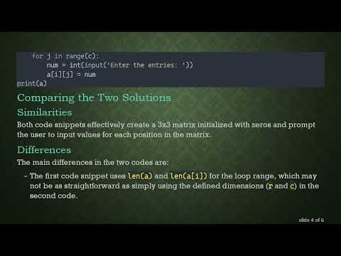 Creating a Matrix in Python: A Comparison of Approaches