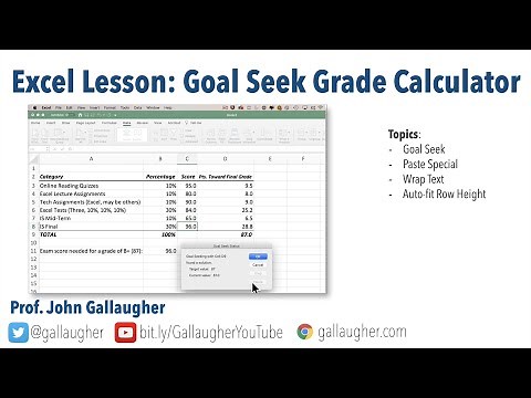 Excel - Goal Seek Grade Calculator