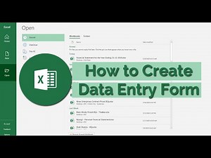 How to Create a Data Entry Form - Excel Tutorial