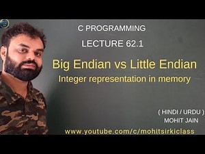 C PROGRAMMING LECTURE 62.1(HINDI/URDU) Big Endian vs Little Endian by mohitsirkiclass