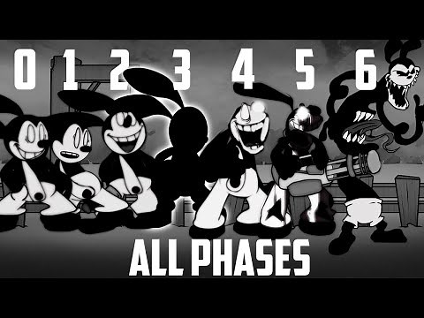 NEW Oswald ALL PHASES (0-6 phases) Friday Night Funkin' Saturday Fatality (Oswald/Mickey Mouse)