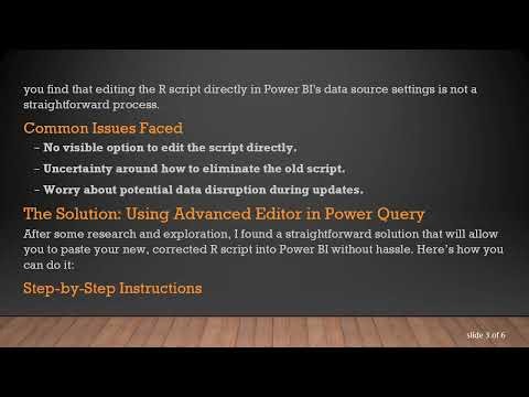 Editing Your R Script in Power BI