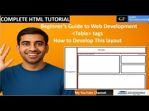 HTML Tutorial - Create a Real-life Web Page Layout 4 - Table - ChiPi Technologies