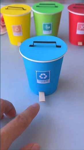 DIY Mini Dustbin With Paper Cup #diy #minidustbin #cute #handmade #artandcraft #craft #decocraft