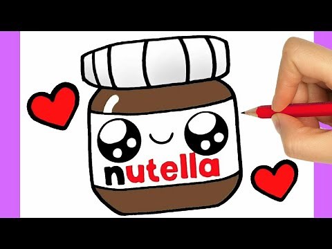 COMMENT DESSINER NUTELLA KAWAII ÉTAPE PAR ÉTAPE – Dessins kawaii facile
