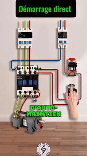 1.4K views · 17 reactions | Démarrage direct d'un moteur triphasé ⚡ #Disjoncteur #électromécanique #Électricité #Électricien #TechnicienÉlectricien | Electricité | Facebook