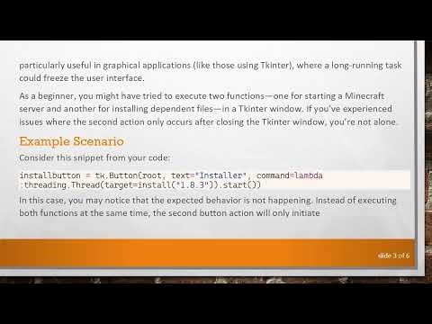 How to Execute Multi-Threading in Your Python Program for a Minecraft Server Setup Assistant