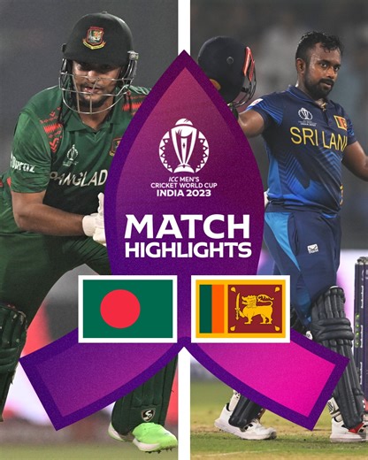 Bangladesh held their nerve to bag their second #CWC23 win in a heated contest with Sri Lanka 👀 #BANvSL Match highlights 📹 | ICC - International Cricket Council