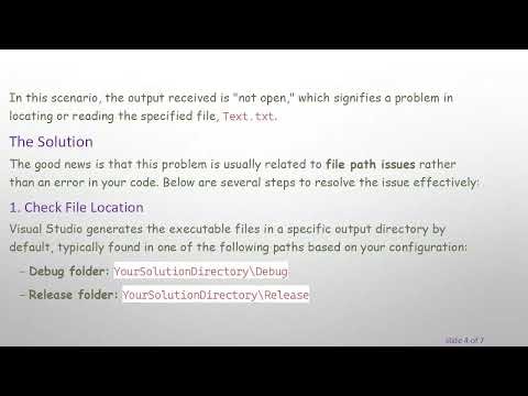 Resolving the Issue of Unable to Open File in Visual Studio