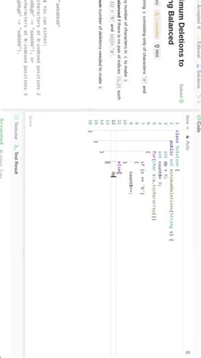 #daily leetcode problem 1653 in Java