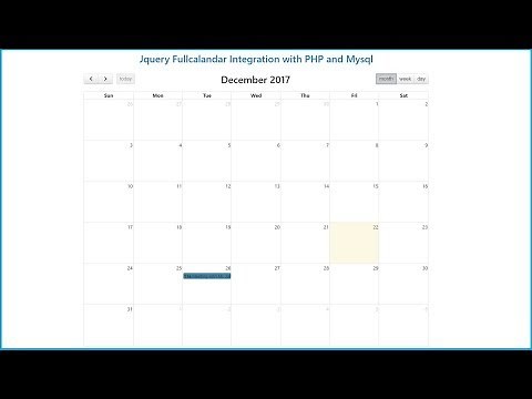 Jquery Fullcalendar Integration with PHP and Mysql