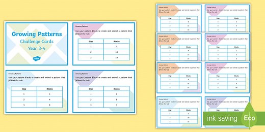 Growing Patterns Year 3-4 Challenge Cards