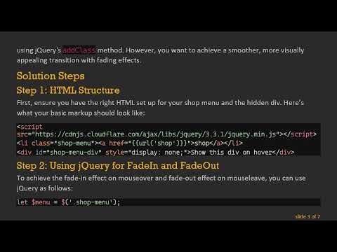How to Create a FadeIn Animation with jQuery on Hover for Your Menu