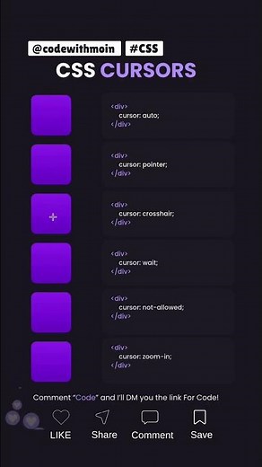 CSS Cursor: 20+ Cursor Types You NEED To Know! 🖱️ #CSS #WebDev