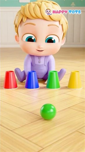 Cup And Ball Matching Challenge | Learn Colors | Nursery Rhymes & Kids Songs | Happy Tots #baby