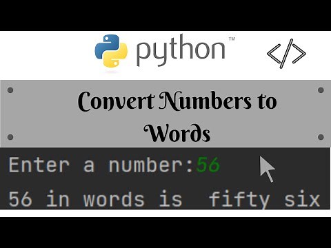 Program to convert numbers to words | Python | Tutorial for Beginners | English