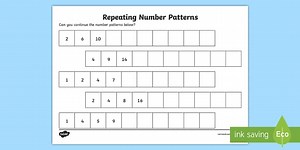 Repeating Number Patterns Worksheet