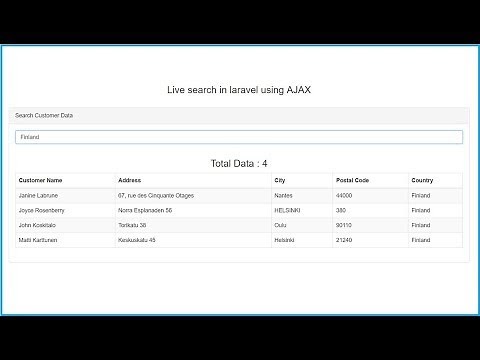 Live search in Laravel using AJAX
