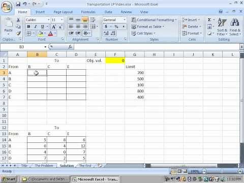 How to Model a Linear Programming Transportation Problem