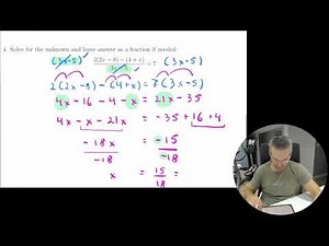 Grade 9 Math - Test on Solving Equations