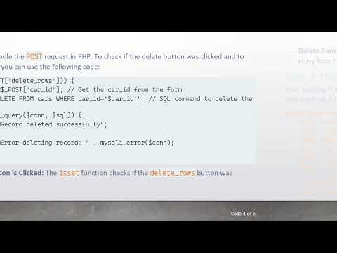 How to Delete MySQL DB Entries via PHP with an HTML Button