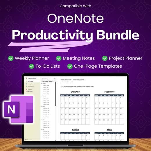 Onenote Productivity Templates Bundle | Onenote 2026 Digital Planner | Onenote Project Planner | Meeting Notes | To-do Lists & Templates - Etsy Australia