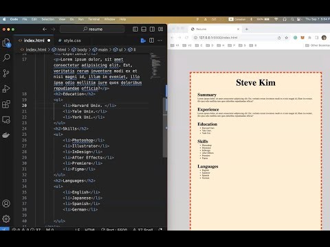 Creating a resume using simple HTML and CSS elements