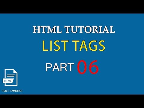 HTML Tutorial for Beginners Tamil - 06 - HTML LIST TAGS