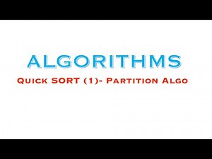 6.1 Quick Sort | 1. Partition Algo | Design and Analysis of Algorithms (DAA)