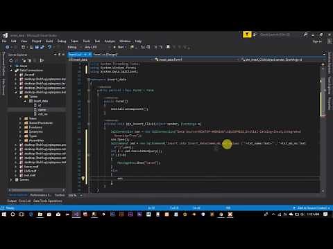 C# windows form tutorial insert/save text-box data to MS SQL database