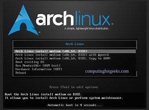 How To Install Arch Linux using Arch Linux installer | ComputingForGeeks